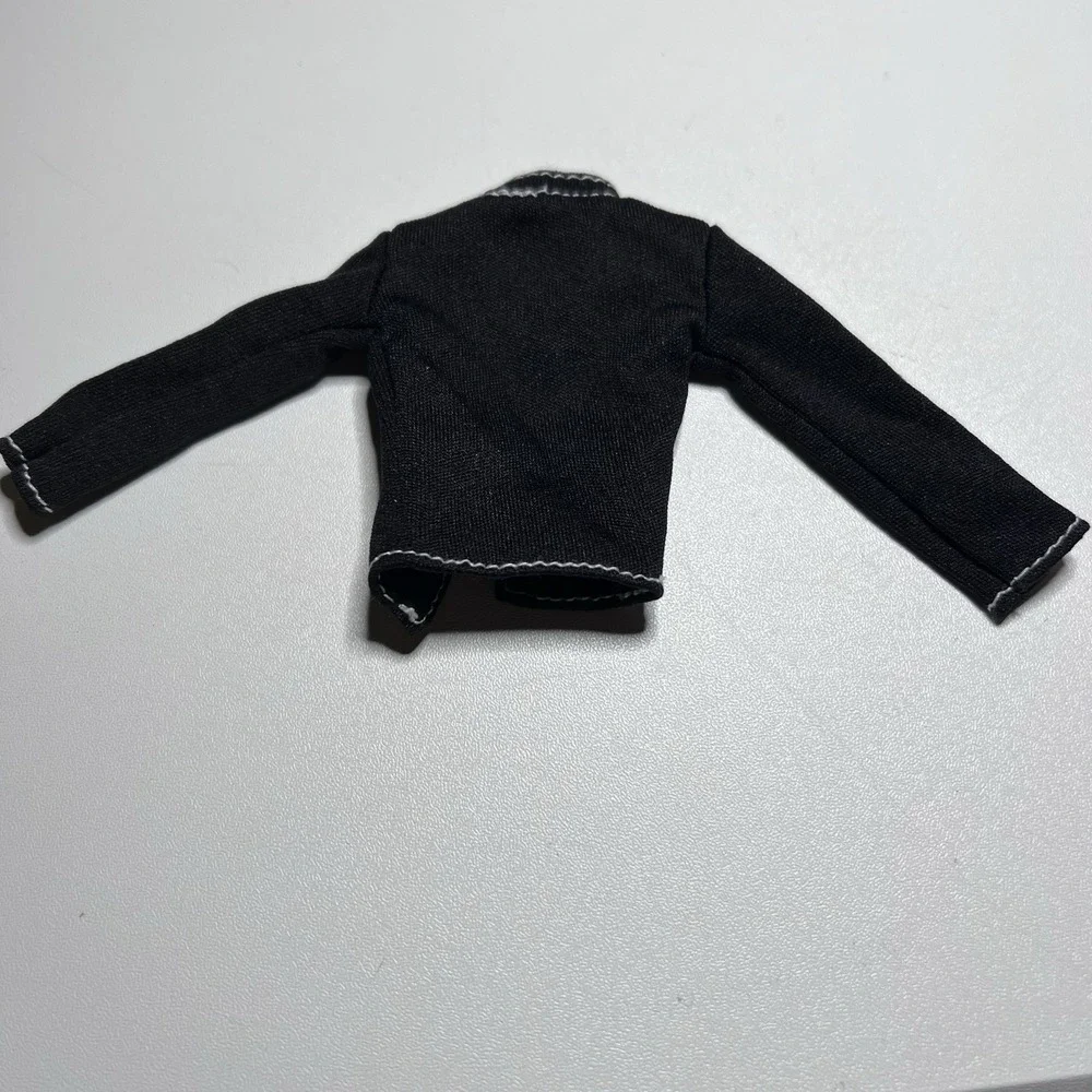 Vtg‎ 1990s Barbie Fashion Avenue Black Knit Jacket Silver/White Stitching